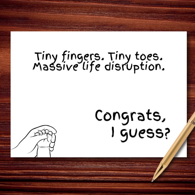 Carte Le vrai chaos est arrivé - Baby shower drôle (Créateur téléchargé)