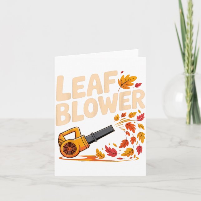 Carte Leaf Blower Funny Autumn Fall Season Humor  (Devant)