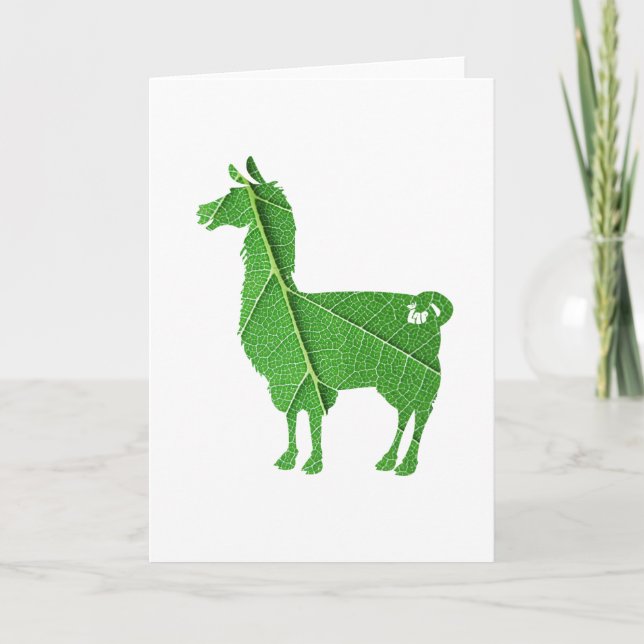 Carte Leaf Llama Greeting Card (Devant)