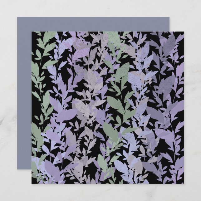 Carte Leafy Creeping Vine Drawing Pattern With Pastels (Devant / Derrière)