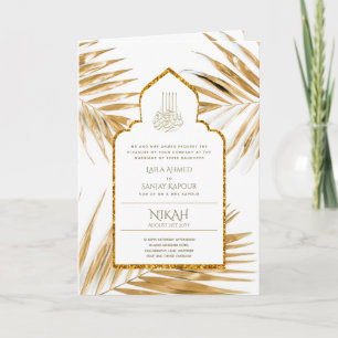 Carte LeahG Gold White Islam Mariage invite