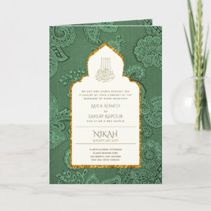 Carte LeahG Paisley Ornate Islam Mariage musulman