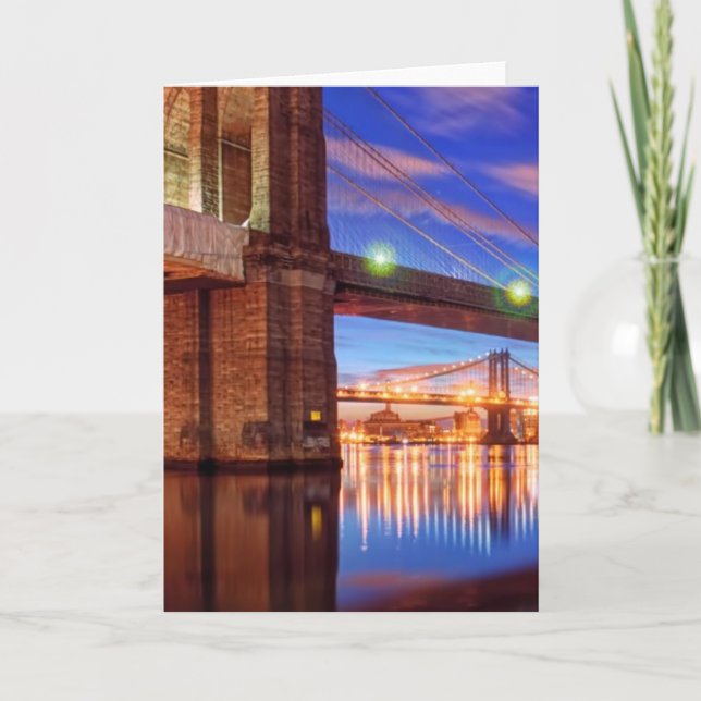 Carte L'East River, pont de Brooklyn, Manhattan (Devant)