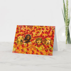 Carte Leaves et Little Doxies d'automne