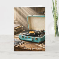 Lecteur de disques rétro portable d'anniversaire