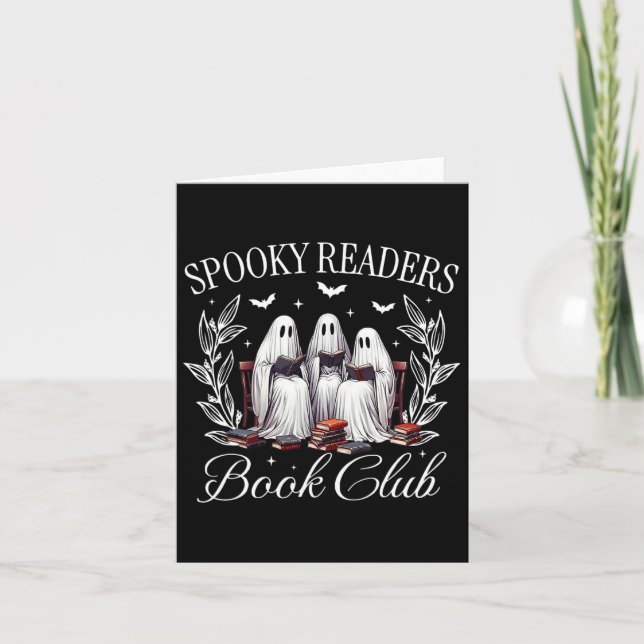 Carte Lecteurs éffrayants Book Club Funny Ghost Enseigna (Devant)