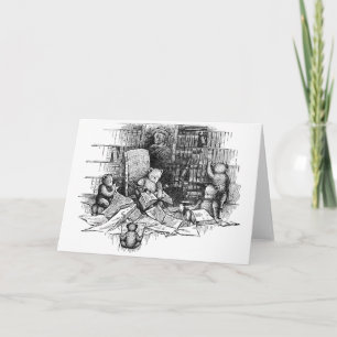 Carte Lecture nounours dans la bibliothèque