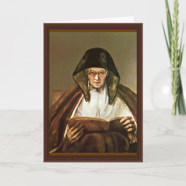 Carte Lecture Vieille Femme, Par Rembrandt Harmensz. Van (Devant)