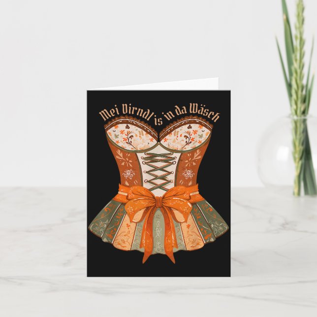 Carte Lederhosen Costume Cute German Bavarian Women  (Devant)