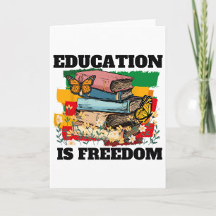 Carte L'éducation est la liberté Afro-Américain Mois de