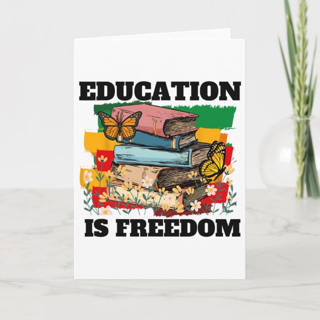 Carte L'éducation est la liberté Afro-Américain Mois de  (Devant)