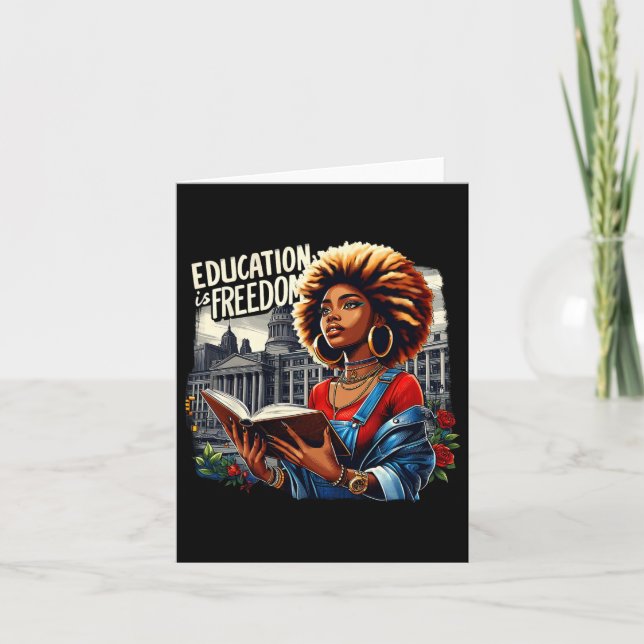 Carte L'éducation est la liberté Noir Livres d'enseignan (Devant)