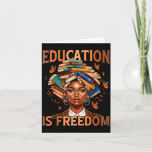 Carte L'éducation est liberté enseignant noir livres noi