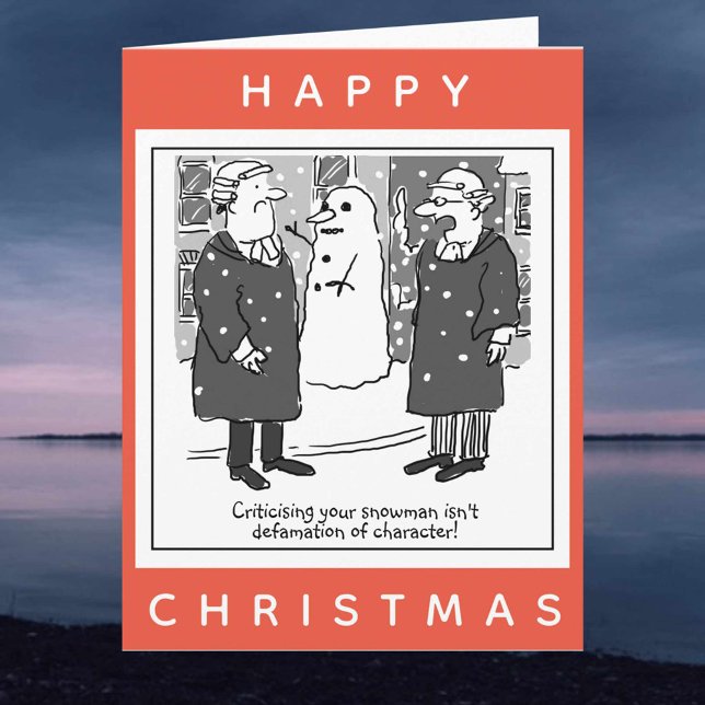 Carte Légal Avocats & Snowman Cartoon Joyeux Noël (Créateur téléchargé)