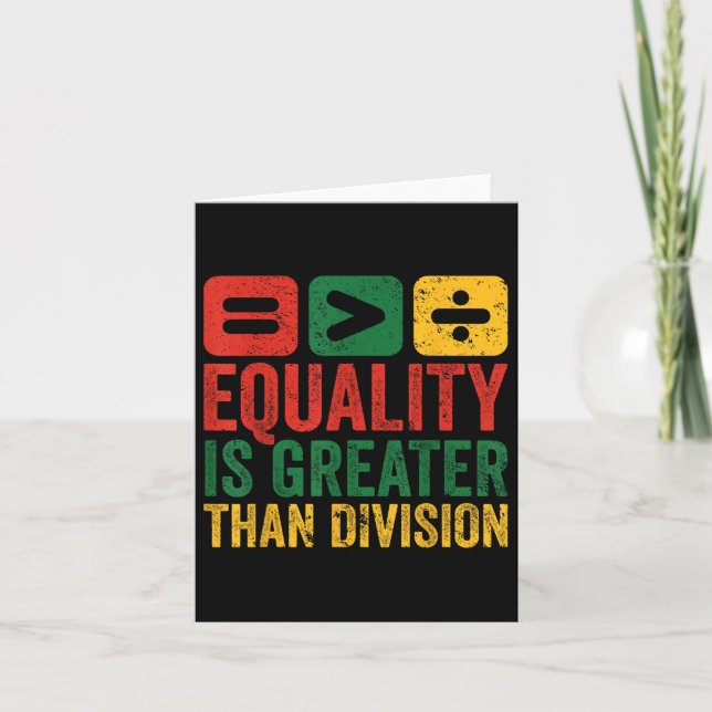 Carte L'Égalité Est Plus Grande Que La Division Math His (Devant)