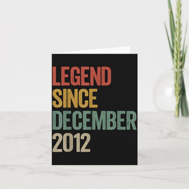 Carte Legend Since December 2012 13th Birthday Retro Vin (Devant)