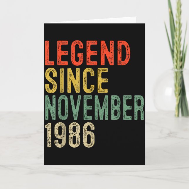 Carte Legend Since November 1986 &#; th Birthday &#;  Ye (Devant)
