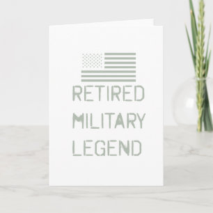 Carte Légendaire Militaire Retraité Soldat Vétéran Pour