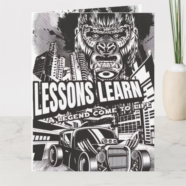 CARTE LEGENDARY GORILLA LESSONS LEARN GREETING CARD  (Devant)