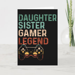 Carte Légende de gameuse sœur fille Amour de jeu vidéo m