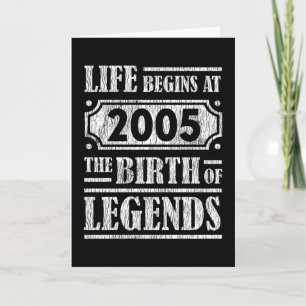 Carte Légende Né en 2005 Cadeau d'anniversaire Rétro Vin
