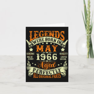 Carte Légendes nées en mai 1966 vintage 60 ans hommes