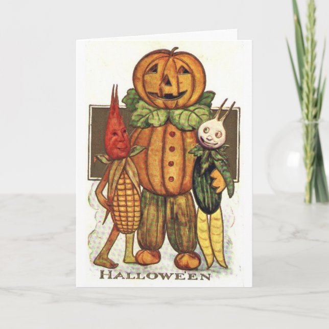 Carte Légumes d'Halloween Vintage (Devant)