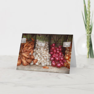 Carte Légumes - pommes de terre douces, ail et oignons