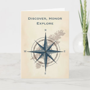 Carte Leif Erikson Day Modern Explorer Compass avec cart