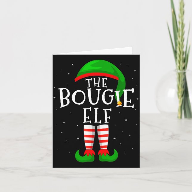 Carte L'Elf bougie drôle de groupe familial assorti Noël (Devant)