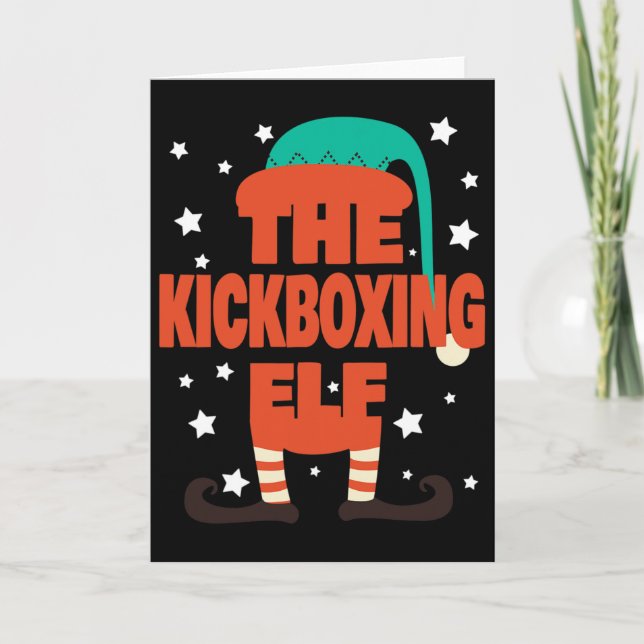 Carte L'Elf de kickboxing Pyjama de Noël - C de kickboxi (Devant)