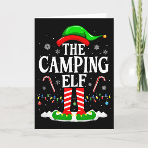 Carte L'elfe de camping Xmas drôle d'ensemble familial a