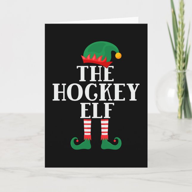 Carte L'Elfe de Hockey Noël drôle (Devant)