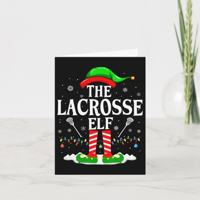 Carte L'Elfe De La Crosse Drôle Correspondant Xmas Lacro (Devant)