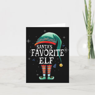Carte L'elfe préféré du Père Noël La famille d'elfes ass
