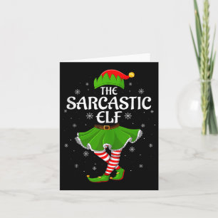 Carte L'elfe sarcastique Noël Famille Filles Femmes Elfe