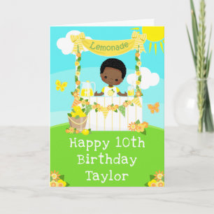 Carte Lemonade Dark Skin Boy Joyeux anniversaire