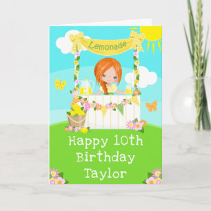 Carte Lemonade Red Hair Girl Joyeux anniversaire
