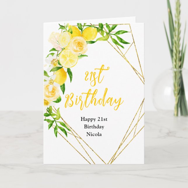 Carte Lemons and Foliage Birthday (Devant)