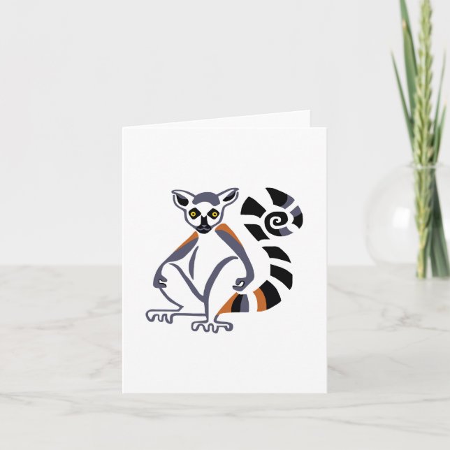 Carte LEMUR à billes - Graphique animal en voie de dispa (Devant)