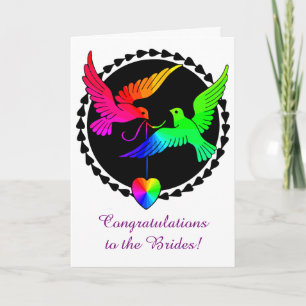 Carte L'ensemble de l'arc-en-ciel Love Doves Lesbiennes 