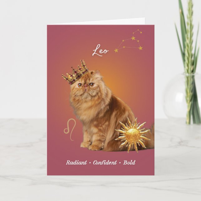 Carte Leo Cat Birthday Card (Devant)