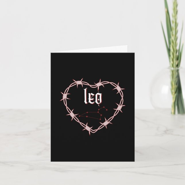 Carte Leo Constellation Gothique Dark Edgy Anniversaire (Devant)