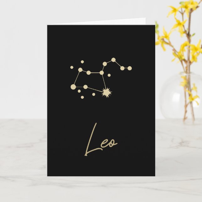 Carte Leo Constellation Zodiac (Fleur jaune)