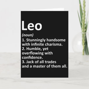 Carte Leo Définition Nom Personnalisé Drôle Anniversaire