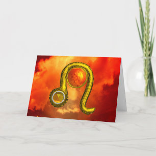 Carte LEO Jaune Topaz & Gold Zodiac Anniversaire
