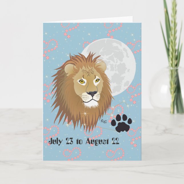 Carte Leo July 23 à août 22 Greeting Card (Devant)