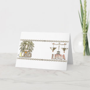 Carte Leo Libra cadeaux d'amitié zodiac par Valxart.com