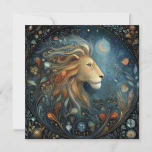Carte Léo Lion Zodiaque Astrologie Céleste Anniversaire