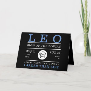 Carte Leo Sign of the Zodiac, astrologie